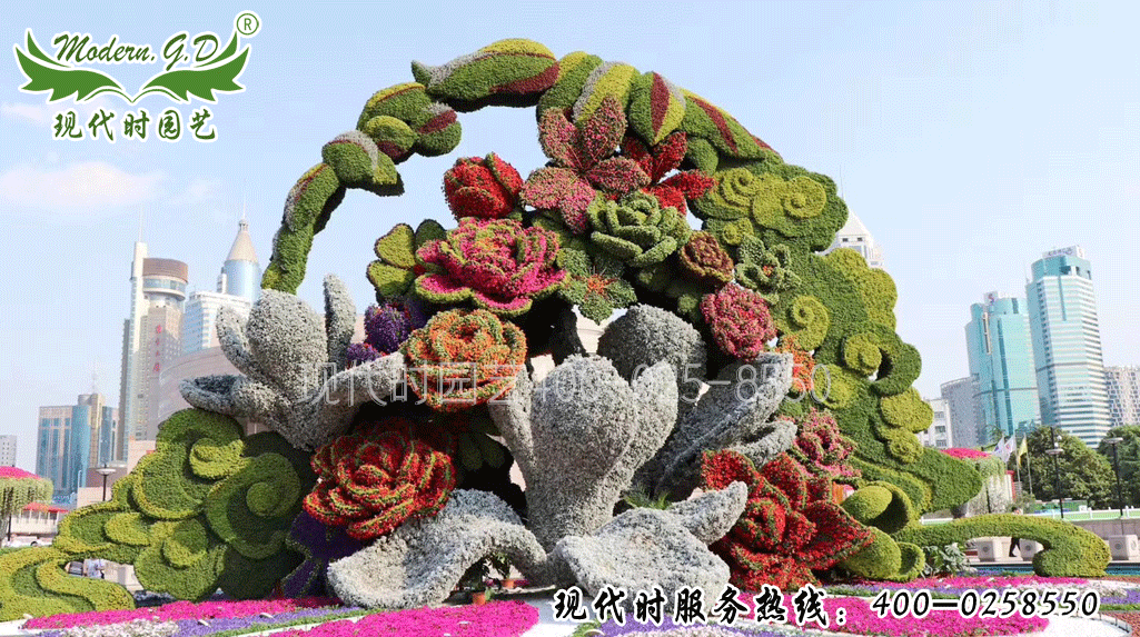 盤錦五色草造型