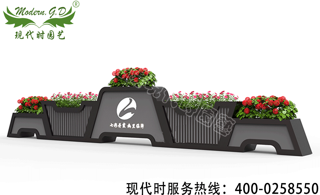 路邊花箱護(hù)欄鐵藝花箱